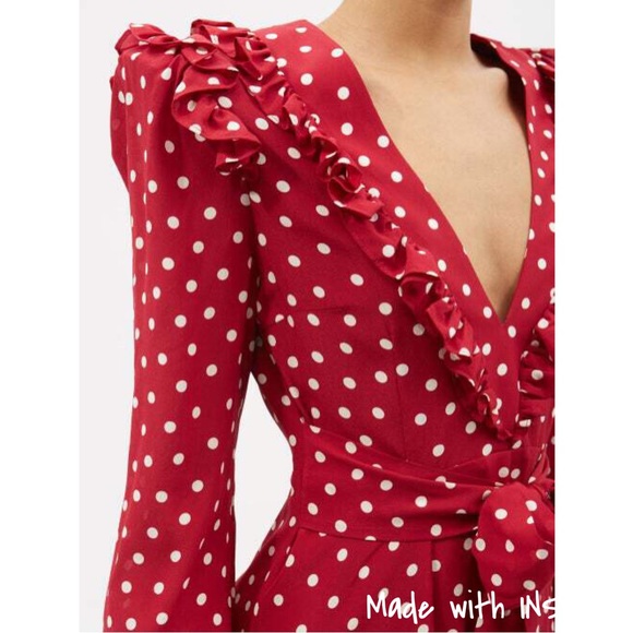Alessandra Rich Rosette gathered polka-dot silk-crepe dress - Picture 6 of 16